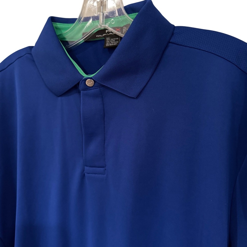 RLX Ralph Lauren Performance Golf Polo Shirt‎ Men's Large Blue Athleisure Preppy